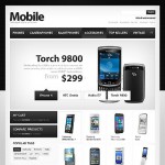 Webáruház készítés  Fehér és fekete Mobile Store Magento téma 