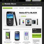 Webáruház készítés  Fehér és fekete Mobile Store Magento téma 