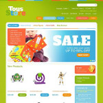  Fehér és zöld Toy Store Magento téma Webáruház készítés