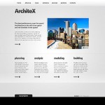  Fehér és szürke Architecture honlap sablon Webáruház készítés