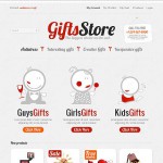 Webáruház készítés  Fehér és szürke Gifts Store Magento téma 