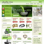 Webáruház készítés  Fehér és zöld ékszerek Magento Sablon 