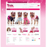 webáruház készítés  Fehér és rózsaszín Pet Shop Magento téma 