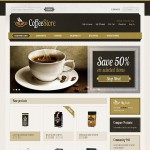 Webáruház készítés  Fekete Magento Coffee Shop Sablon 