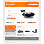 Webáruház készítés  Fehér és szürke Electronics Store Magento téma 
