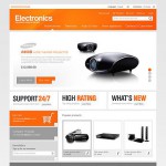  Fehér és szürke Electronics Store Magento téma Webáruház készítés