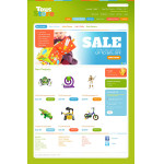 Webáruház készítés  Fehér és zöld Toy Store Magento téma 