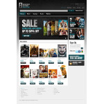 Webáruház készítés  Fehér és fekete DVD Store Magento téma 
