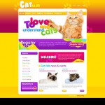  Fehér és sárga macska honlap sablon webáruház készítés