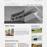  Fehér és szürke Architecture honlap sablon Webáruház készítés