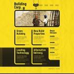  Sárga és fekete Construction Company honlap sablon Webáruház készítés