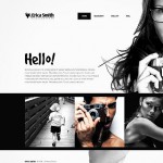  Fehér és fekete fotós Portfolio Website Template webáruház készítés