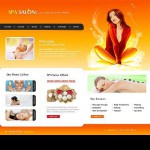  Narancs -fehér Szépségszalon honlap sablon Webáruház készítés