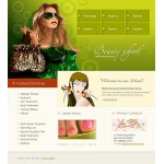 Webáruház készítés  Fehér és zöld Beauty School honlap sablon 