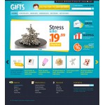 Webáruház készítés  Cián -fehér ajándék Store Magento téma 