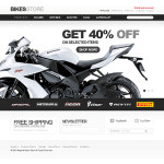 webáruház készítés  Fehér és fekete Bike Shop Magento téma 