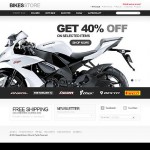  Fehér és fekete Bike Shop Magento téma webáruház készítés